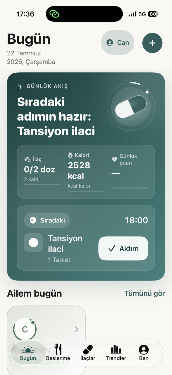 Kapsül Bugün ekranı